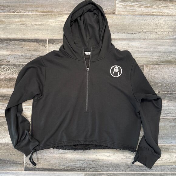 Swiftie Fancore 1/2 Zip Pull Over Hooded Black Sweatshirt Eras Tour Print Patch - Picture 4 of 6